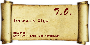 Töröcsik Olga névjegykártya